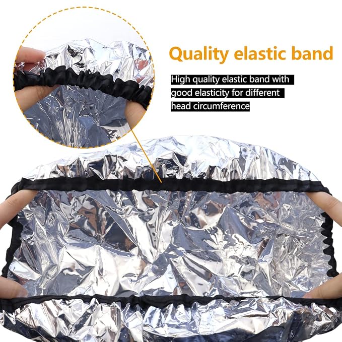 TCOTBE 2 pieces conditioning caps made of aluminum foil, thickened shower caps - Image 3