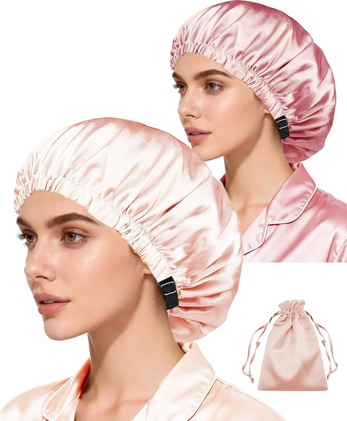 3Pcs Hair Bonnets For Sleeping Satin Bonnet For Women Silk Bonnets Womens Curly by WJingYiJia