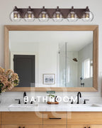Oil Rubbed Bronze Bathroom Light Fixtures, 6-Light Bathroom Vanity Lights Over - Image 4