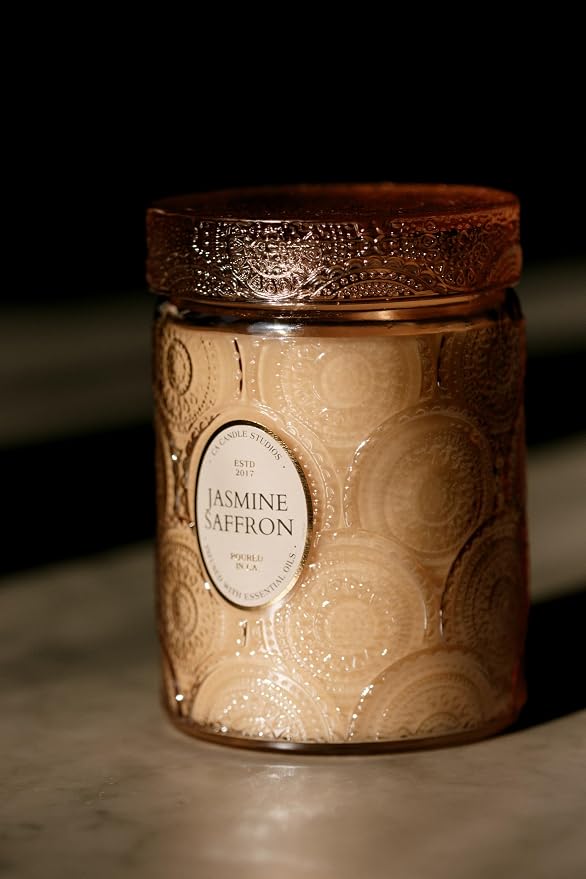 LEOBEN CO – Jasmine Saffron Scented Candle – 18oz, Heirloom Collection Design – - Image 3