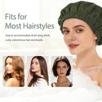 Shower Cap for Women Reusable Waterproof, Large Bath Cap - Image 4