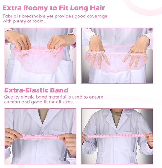 Yahenda 2000 Pcs Disposable Hair Nets Bulk 21 Inch Non Woven Bouffant Caps - Image 5