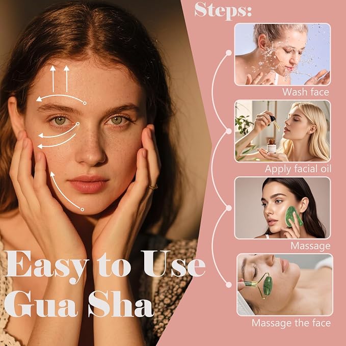 Jade roller and gua sha, facial roller, women's skincare tool, self-care gift - Image 6