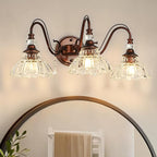 Vintage Bathroom Vanity Light, 3-Light Matte Antique Red Bronze Finish Wall - Image 8