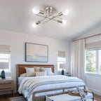 SunRider Industrial 4-Light Semi Flush Mount Ceiling Light Fixture, Brushed - Image 4