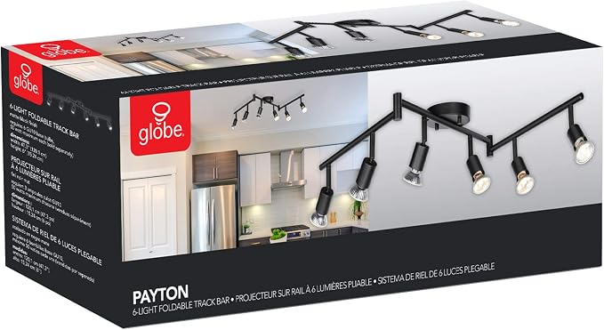 Globe Electric 59693 6-Light Foldable Track Lighting Kit, Matte Black Finish - Image 10
