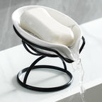 Dobbyby Leaf-Shaped Soap Dish – Ceramic Soap Bar Holder - Image 7