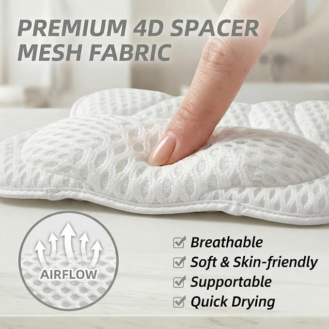 Bath Pillow for Tub, Soft Bathtub Pillow for Neck & Back Support - Image 3