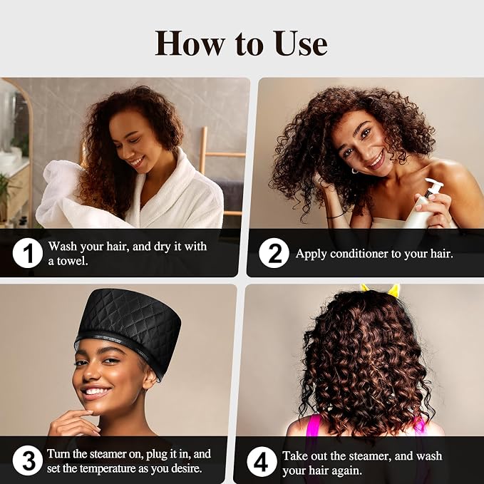 Heat Cap for Deep Conditioning: 10-Level Heats Up Quickly 3 Time Settings Hair - Image 7