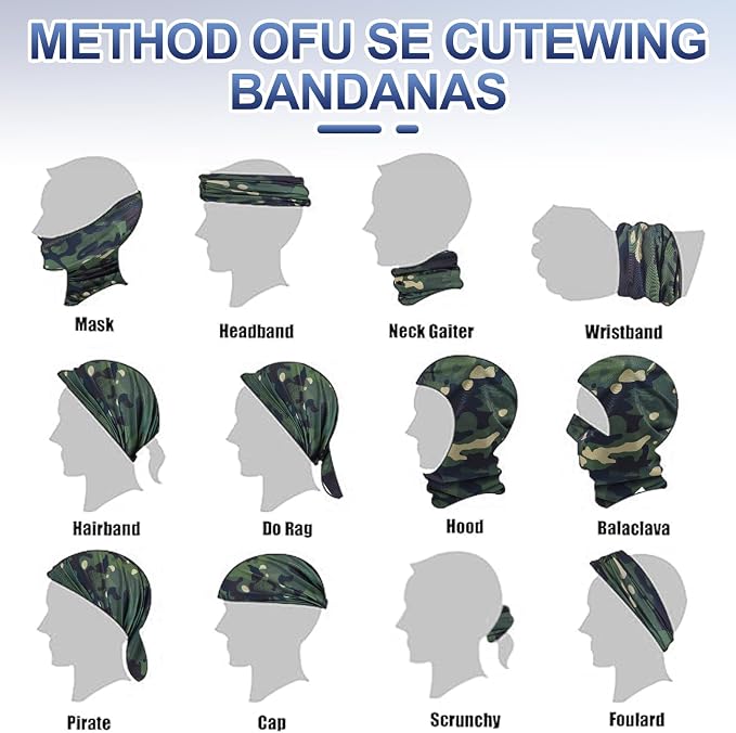 SATINIOR Summer Camo Neck Gaiter UV Protection Cooling Face Mask Sun Hood - Image 4