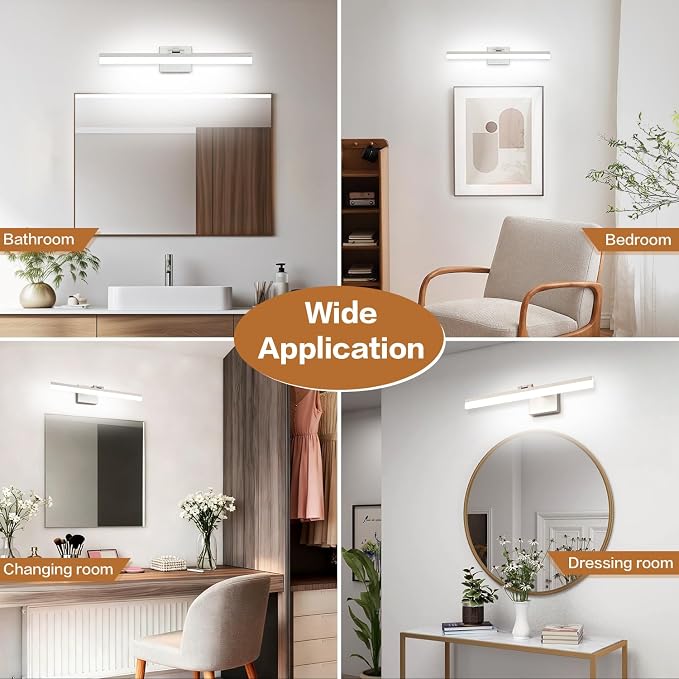 SOLFART 24 inch LED Vanity Lights Brushed Nickel Bathroom Light Fixture - Image 7