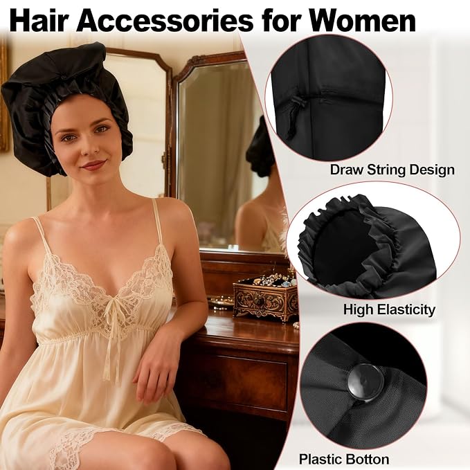 ELEBOX Extra Large Shower Cap for Braids/Curly Hair/Dreadlock | Reusable - Image 4