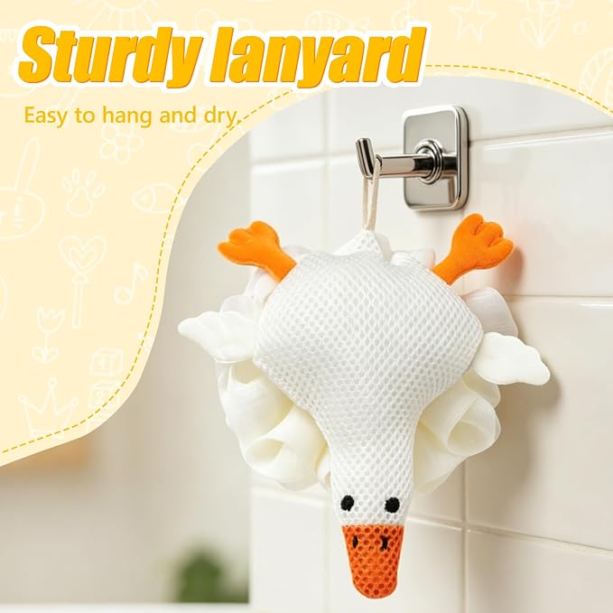 Kids Loofah, Cute Cartoon Animal Kids Bath Sponge - Image 4