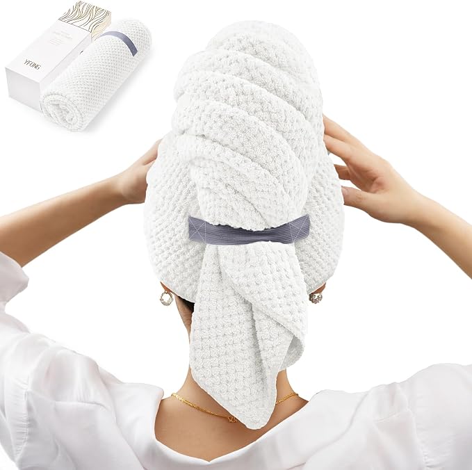 YFONG X-Large Hair Towel Wrap for Women, Super Absorbent Microfiber Hair Towel by YFONG