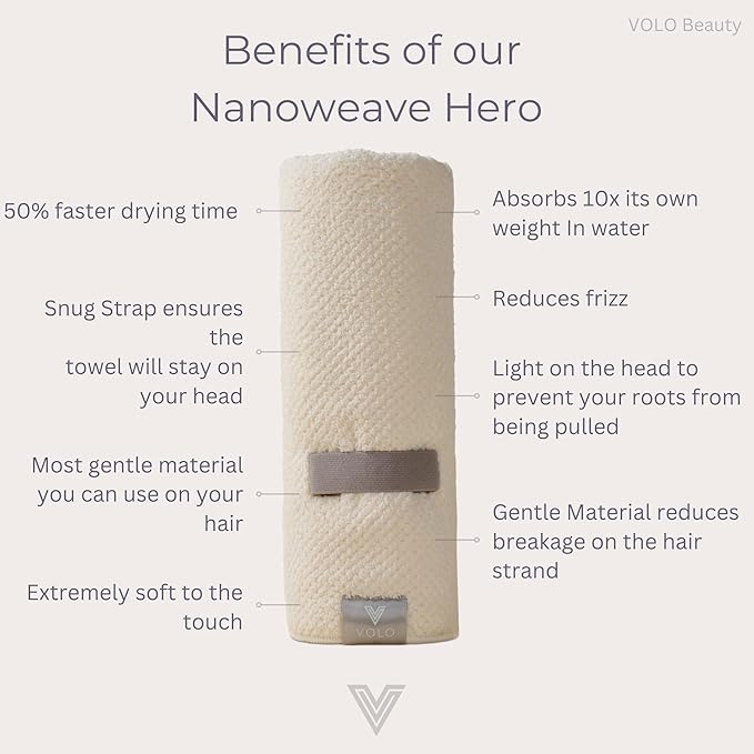 VOLO Hero Hair Towel – Ultra Soft Nanoweave™ Microfiber, Super Absorbent Quick - Image 4