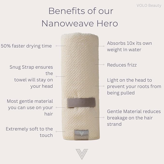 VOLO Hero Hair Towel – Ultra Soft Nanoweave™ Microfiber, Super Absorbent Quick - Image 4