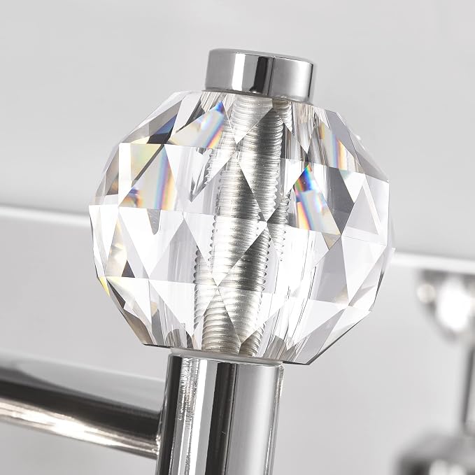 PRESDE 4-Light Crystal Bathroom Lights Fixtures Chrom Modern Wall Lighting Over - Image 7