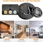 2PACK LED Flush Mount Ceiling Light Fixture, 3000K-4000K-6500K & 100W - Image 3