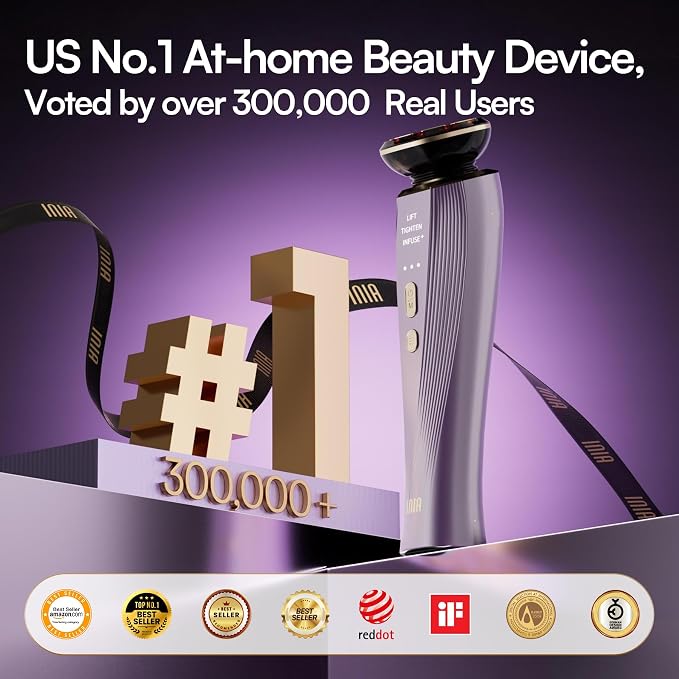 INIA Flare 3-in-1 Microcurrent Facial Device Red Light Therapy - Image 2