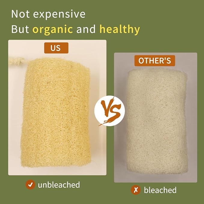 4.7" Natural Loofah Exfoliating Body Scrubber, Real Luffa Sponge - Image 4