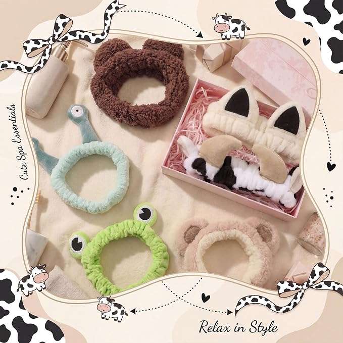 6-pack Animal Headbands Soft Coral Fleece Hair Band - Image 6