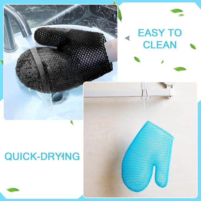 Karenhi 2 Pcs Honeycomb Exfoliating Glove Bath Mitt Body Spa Scrubber, - Image 7