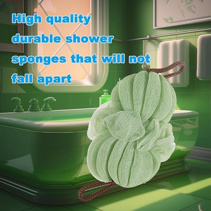 Large 85g Green Bath Loofah Sponge Loofa Luffas Shower Puff Pouf Ball - Image 2