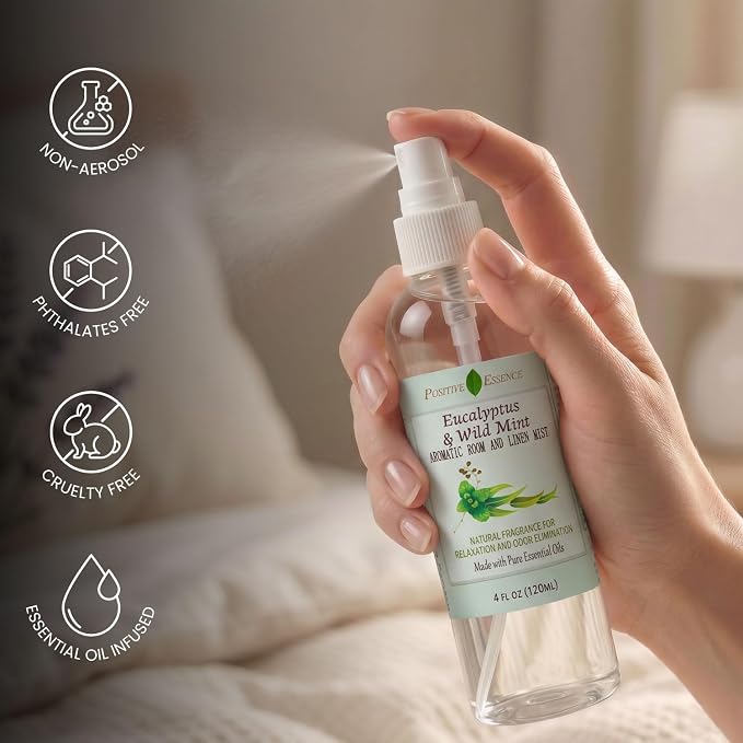 Eucalyptus & Wild Mint Room and Linen Spray, Natural Aromatic Mist Made - Image 3