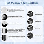 Hibbent Upgraded cUPC Certified 13'' Shower Head Combo, High Pressure 5-spray - Image 3