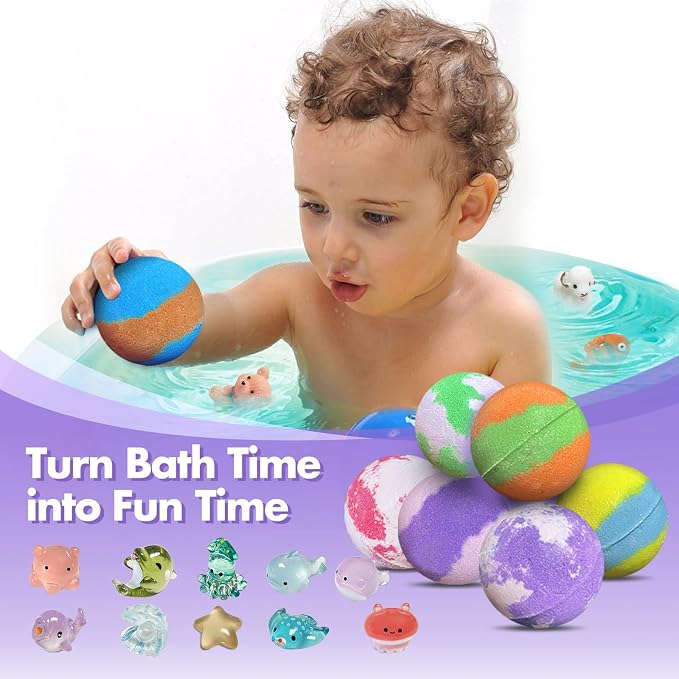Bath Bombs for Kids with Surprise Inside, 32 Pack Kids Bath Bombs with Land & - Image 3