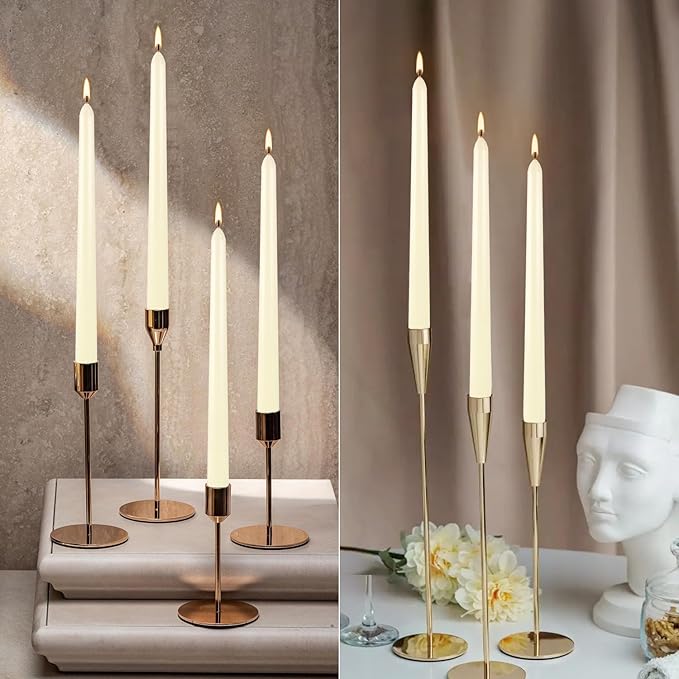 WPONSZU 16 Pack Ivory Taper Candles, 7-8 Hours Burn Time, Smokeless and Dripless - Image 3