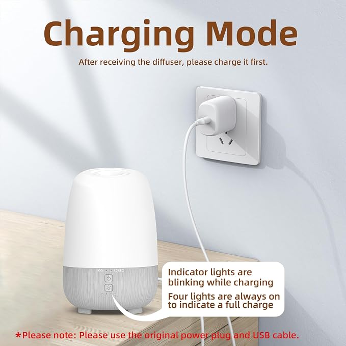 SEEDSEEL 150ML Rechargeable Battery Operated Essential Oil Diffuser, Portable - Image 3