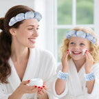 Zkptops Spa Headband for Washing Face Wristband Set Flower Sponge Makeup - Image 7