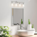 Espird Bathroom Vanity Light Fixtures Brushed Nickel, 4 Lights Rustic Farmhouse - Image 7