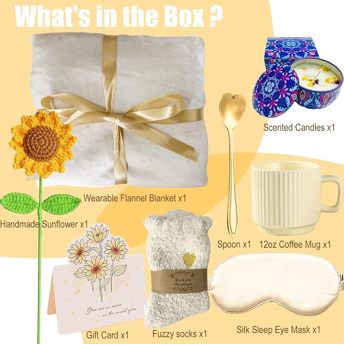 Sunflower Gift Baskets for Women, Self Care Package - Image 4