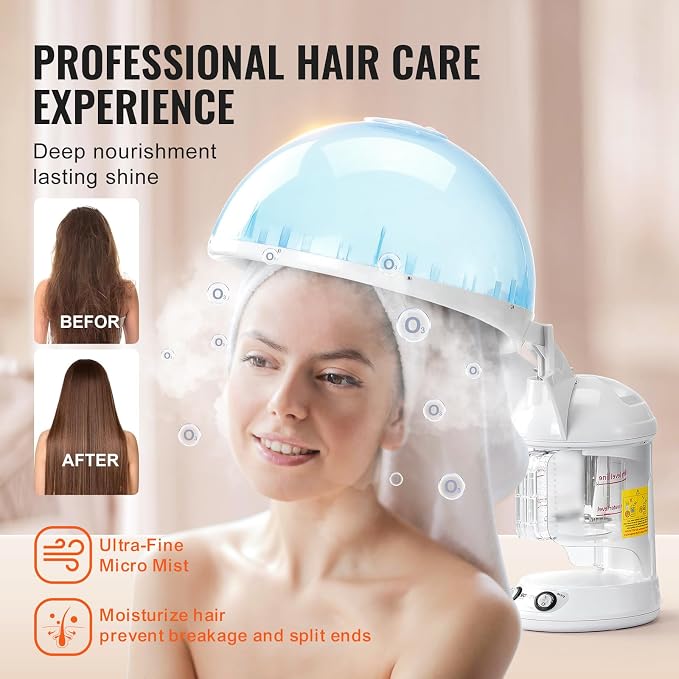 VEVOR Hair Steamer, 2 in 1 UV Ozone Hair & Facial Steamer - Image 3