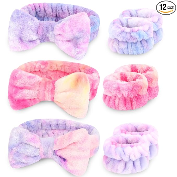 CIEHER 12 PCS Makeup Headband for Women Wrist Washband Scrunchies Cuffs for by CIEHER