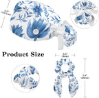 Scrub Cap with Hair Scrunchy, Ponytail Holder Surgical Cap - Image 2