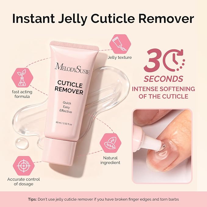 MelodySusie Cuticle Remover Kit, 60g Cuticle Remover Cream 15ML Cuticle Oil - Image 4