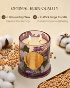 M&SENSE Lilac Rose Spring Floral Scented Candle, 2-Wick 12.7oz 75H Non-Toxic - Image 4