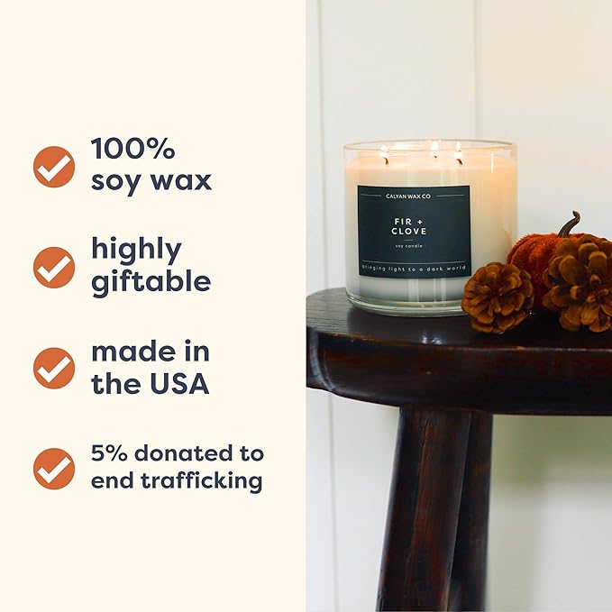 Calyan Wax Co. Fir & Clove 3 Wick Scented Candle - Image 4