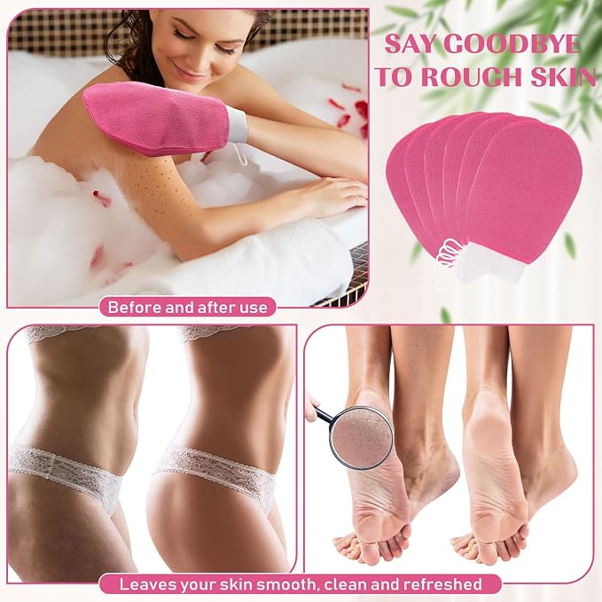 FoldTier 20 Pcs Exfoliating Glove Bulk Summer Exfoliator Mitt Body Scrubber - Image 3