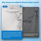 Hibbent cUPC Certified All Metal 12" Rainfall Showerhead Combo, High Pressure - Image 8