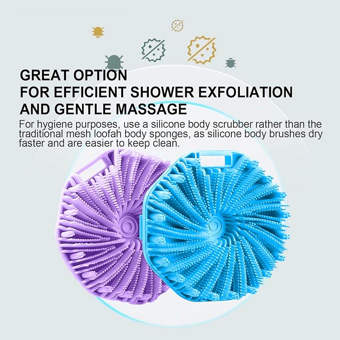 RamPula Silicone Body Scrubber, Silicone Loofah, Quick-Dry Exfoliating Body - Image 3
