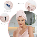 Hair Towel Wrap 2 Pack for Women, Super Absorbent Ant Cloth Fabric Hair Drying - Image 6