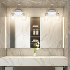 Tipace Chrome Vintage Bathroom Vanity Light, 2 Lights Modern Stainless Steel - Image 3