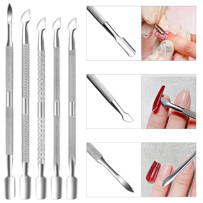 20 Pcs Cuticle Pusher Tools, Professional Dual Sided Stainless Steel Cuticle - Image 4