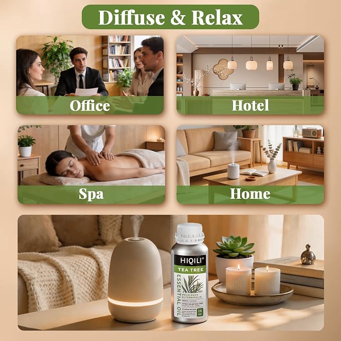 HIQILI Tea Tree Oil 16 Fl Oz, for Skin, Soap Making, Includes Two Portable - Image 4
