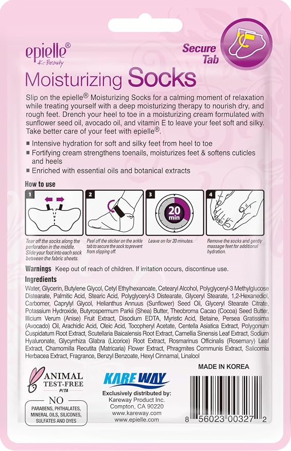 Epielle Moisturizing Foot Mask 6 Pairs, Soften - Image 8