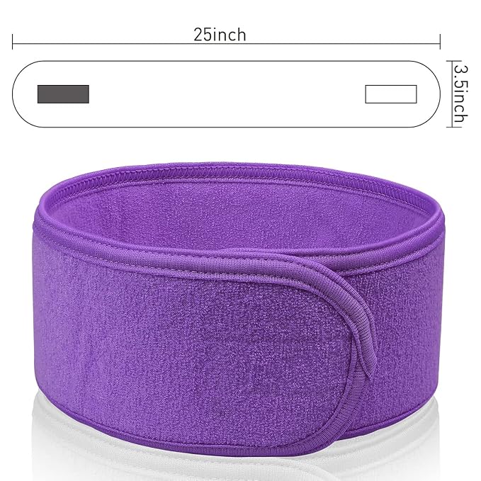 Denfany Spa Headband 3 Pack Ultra Soft Adjustable Face Wash Headband - Image 2